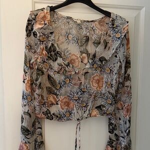 For Love And Lemons Floral Sheer Blouse - Multicolor